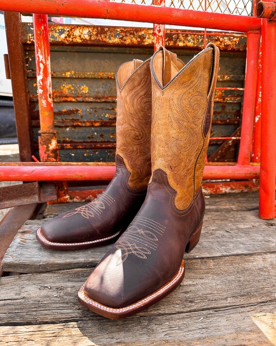 Silverton Men's Genuine Leather Longhorn Western Boots - Square Toe, Brown, Handcrafted In Mexico