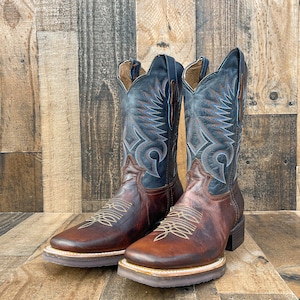 Handcrafted Men&#39;s Cowboy Boots Brown/ Square toe cowboy boots/ Men&#39;s Dark brown boots/ Botas vaqueras cafe/ men&#39;s cowboy boots