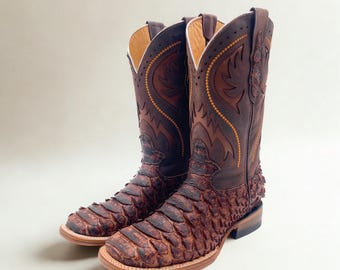 Bottes à talon en cuir avec imprimé animalier