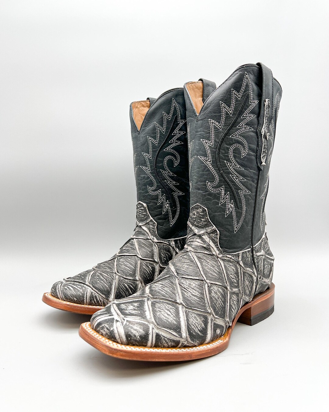 Handcrafted Men's Bass Cowboy Boots/ Square Toe Cowboy Boots Pirarucu ...