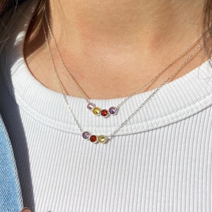 Familie Birthstone Halskette - Geschenk für Mama - Mama Halskette - Mutter Birthstone Schmuck
