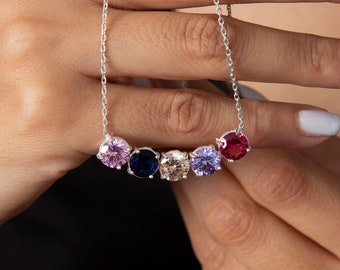 Personalisierte Charm Halskette für Oma, Halskette für Oma mit Geburtsstein, Nanny Geburtstagsgeschenke, Weihnachtsgeschenk für ihre Nanny Auntie