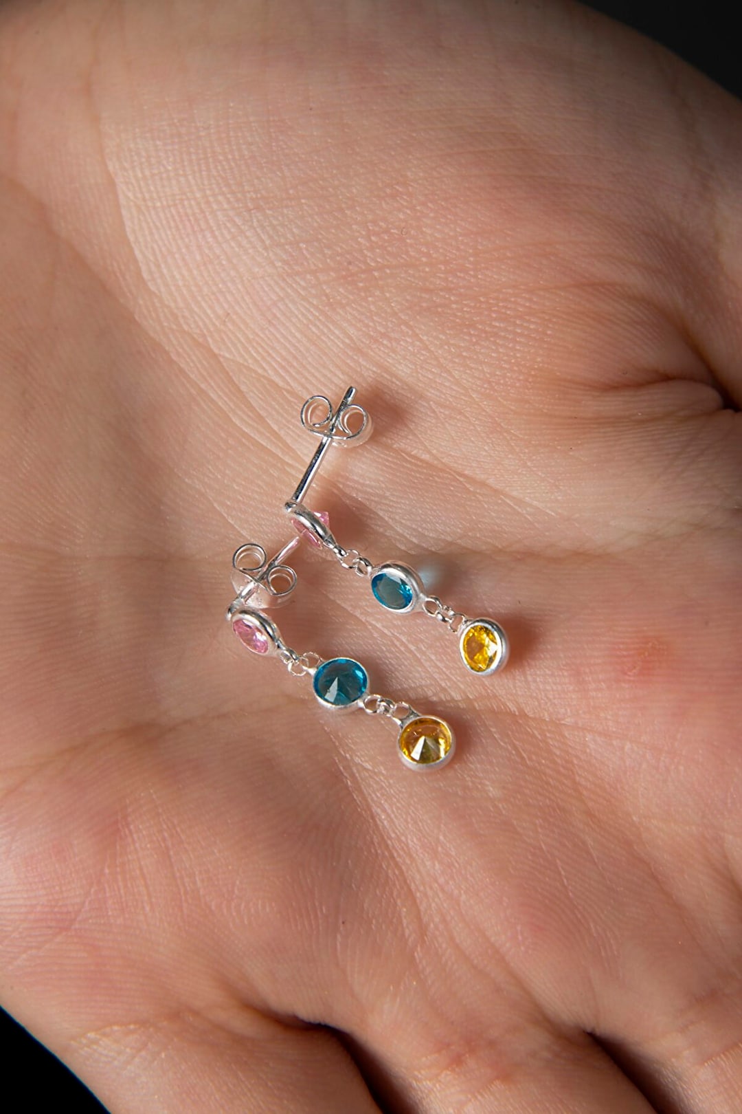 Dangle Family Birthstone Earrings, Personalized Birthstone Earrings ...