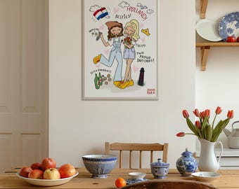 Holland besties print - Tulips, Herring & Clogs (ENGLISH)