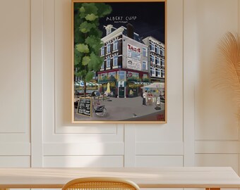 Amsterdam Poster Albert Cuyp Market - Nacht