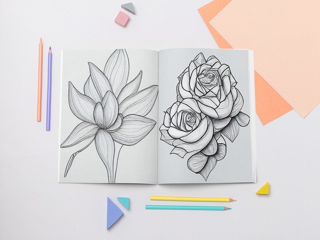 Roses and Lillies Coloring Pages, Flowers, Printable Coloring Pages ...