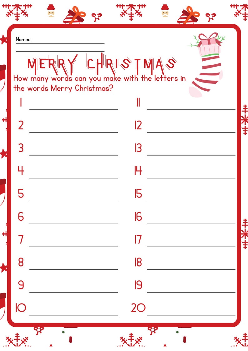 Printable Christmas Games for Kids Game Bundle Christmas Activities for ...