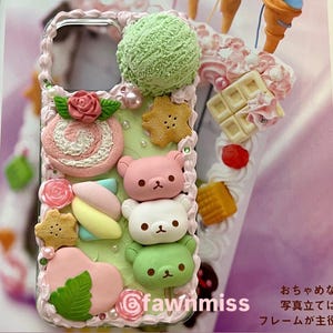 japanese mochi sweets rilakkuma decoden roll cake ice matcha ice cream phone case