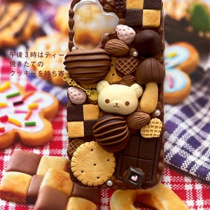 rilakkuma biscuits chocolate truffle choco aesthetic sweets decoden phone case