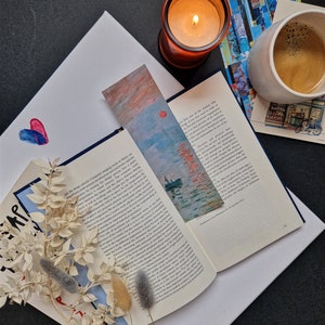Beautiful Artwork Bookmarks Claude Monet/Impression, Sunrise, Colorful Famous Bookmarks Artistic Small Gifts for Book Lovers, Bookmark Gifts