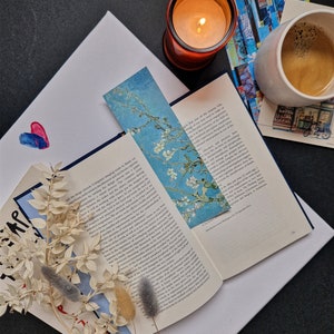 Beautiful Artwork Bookmarks Van Gogh/Almond Blossoms, Colorful Famous Bookmarks Artistic Small Gifts for Book Lovers, Unique Bookmark Gifts