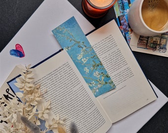 Beautiful Artwork Bookmarks Van Gogh/Almond Blossoms, Colorful Famous Bookmarks Artistic Small Gifts for Book Lovers, Unique Bookmark Gifts