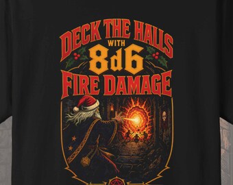 DnD Fireball Shirt: Comfort Colors Christmas Wizard Dungeon Crawler Tee