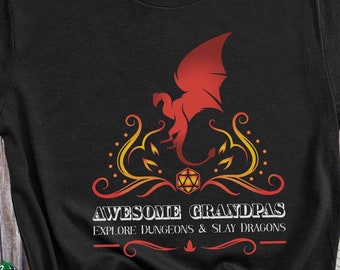 Grandpas Play DnD T-Shirt, Dungeons and Dragons Gift