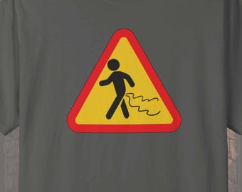 Funny Fart Shirt: Cropduster Hazard Sign Comfort Colors Tee