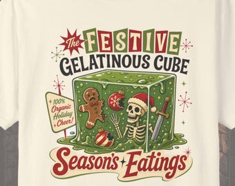 Gelatinous Cube Shirt: Christmas Comfort Colors Tee