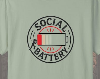 Critically Low Social Battery Shirt: Introvert Comfort Colors Tee