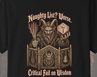 Krampus DnD Shirt: Dark Fantasy Holiday Tee, Comfort Colors