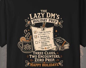 DnD Christmas DM Shirt: Lazy Holiday Prep Comfort Colors Dungeon Master Tee