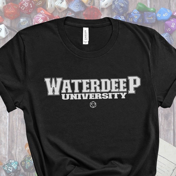 Waterdeep University d20 DnD Shirt, Dungeons and Dragons Gift, DnD Gifts, DnD Shirts, rpg shirt