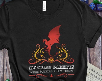 Awesome PARENTS Play Dungeons and Dragons Tshirt, DnD Dad Shirt, DnD Mom Shirt, DnD Parent Gift T-Shirt, DnD Gifts for Players, DnD Shirts