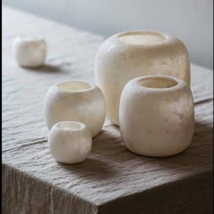 Alabaster candle holder