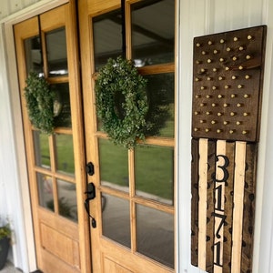 American Flag Address Sign Customizable