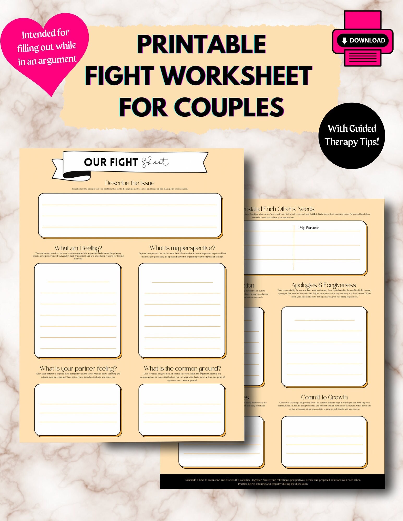 Relationship Worksheet - Etsy Sweden