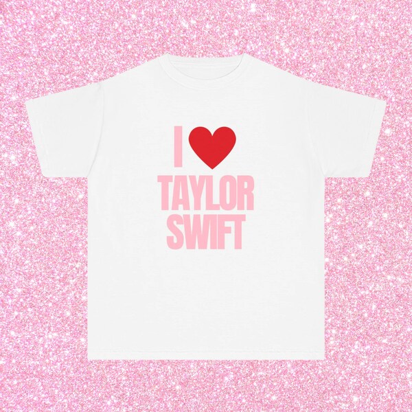 I Love Taylor Swift, Kids Youth Comfort Colors Tee, I Heart TS, Swiftie Merch, Era's Tour Outfit