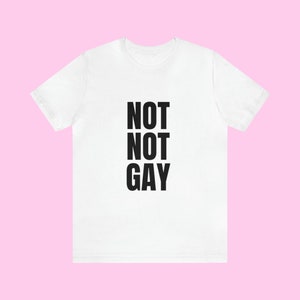 Funny Not Not Gay, Soft Unisex T-Shirt, LGBTQ Pride Tee, Matching Couples Tees