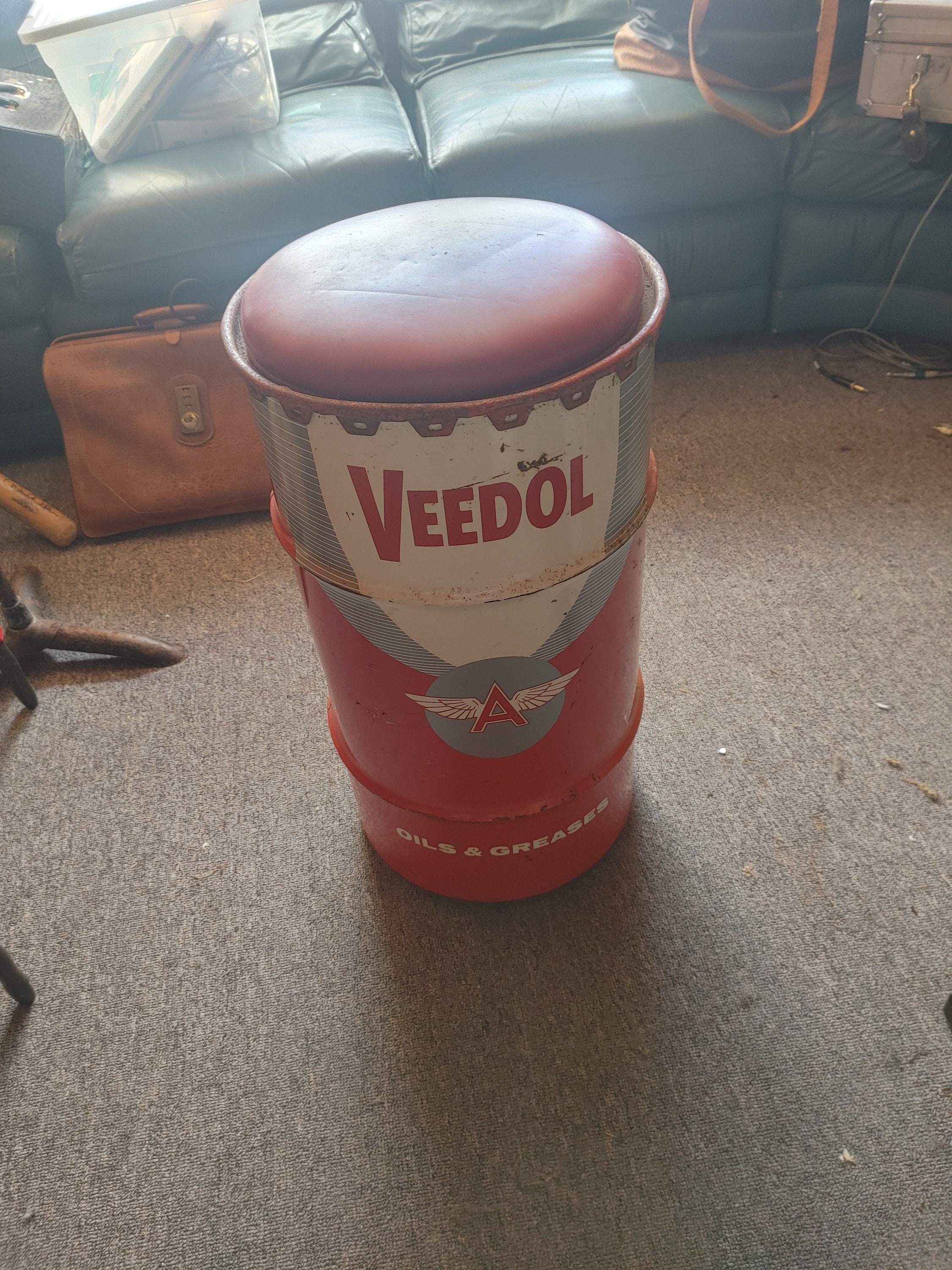 Vintage Oil Drum Barstool Etsy