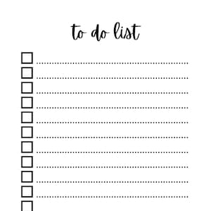 Printable to Do List, Downloadable to Do List, Daily Planner, Instant ...
