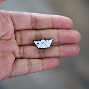Origami Boat Statement Enamel Pins