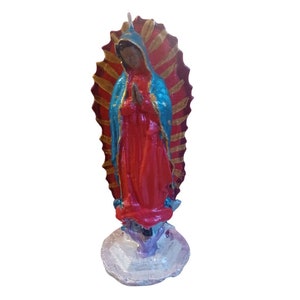 Figure candle our Lady of Guadalupe, Figura Vela, Virgin Mary, Holy Mother, Hail Mary, Beeswax Catholic Candle
