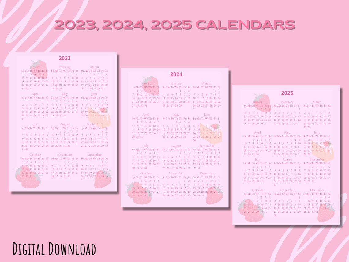 Strawberry Printable Planner, 20252025 Planner, Cute Digital Planner
