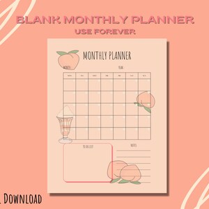 Peach Printable Planner, 2023-2025 Planner, Cute Digital Planner ...