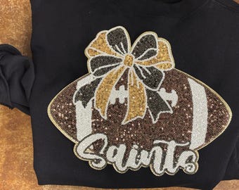 Saints Theme Rhinestone or Sequin Transfer