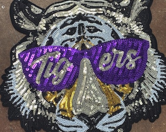 Tiger Face Rhinestone Patch