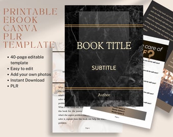 Ebook Template Canva Editable PLR Ebook self-help ebook journal ebook printable minimalist ebook template commercial use template