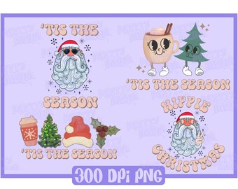 Hippie Christmas Png, retro Christmas sublimation design, vintage png, cute retro png, sublimation files, retro vintage sublimation png