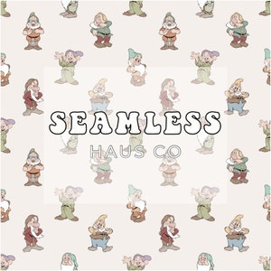 Magical dwarfs seamless pattern