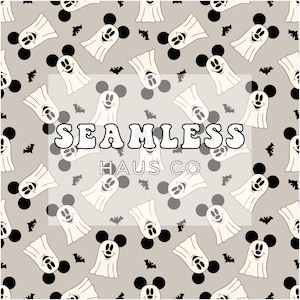 Magical ghosts seamless pattern