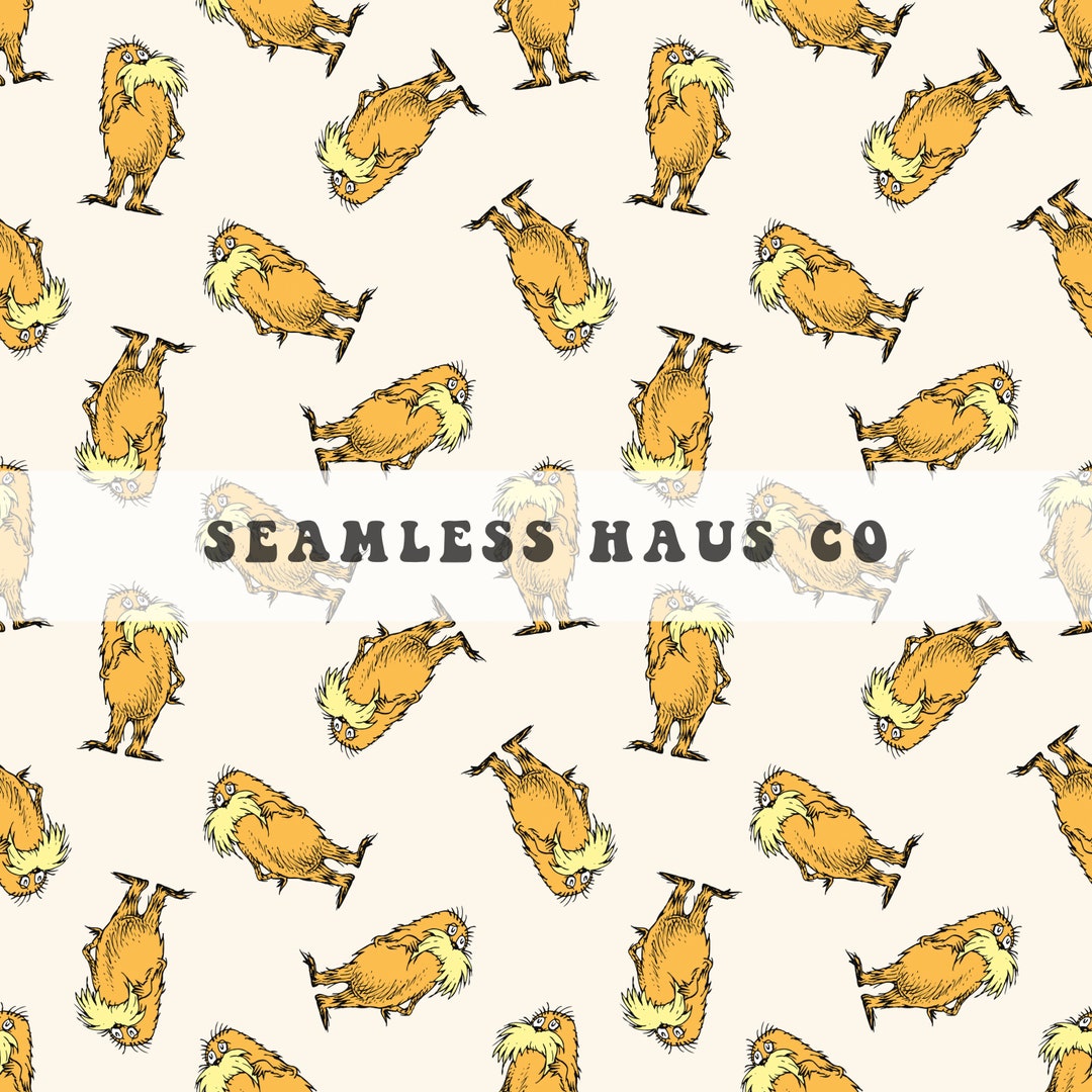 School Books Seamless File Lorax Pattern - Etsy