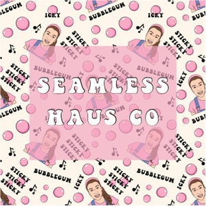 Pink bubble gum seamless pattern