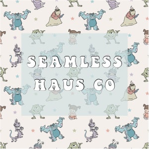 Magic monsters seamless pattern