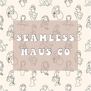 Outlined princess seamless pattern