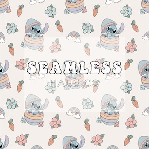 Stitch easter seamless pattern