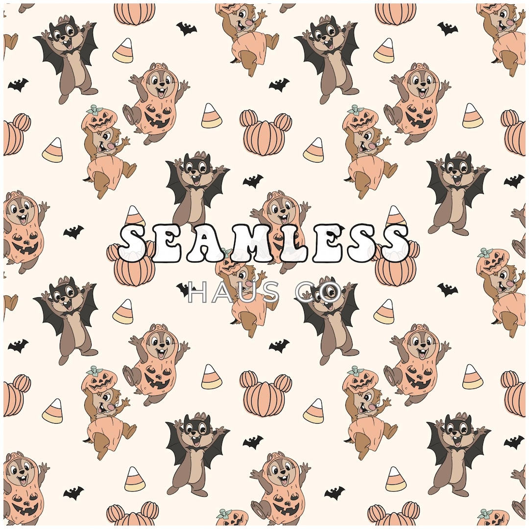 Chip Dale Halloween Checkered Seamless Pattern - Etsy