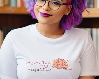 Genezing is geen lineair shirt, genezing shirt, therapie shirt, geestelijke gezondheid geschenken, geestelijke gezondheid shirt, motiverende shirt, therapeut cadeau