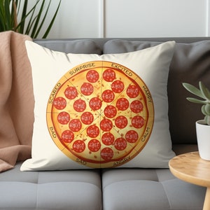 Pizza Feelings Wheel Pillow, Kids Emotions Pillow, Therapy Tools, Social Worker, School Counselor, Therapy Office Decor, Child Therapy,Beige